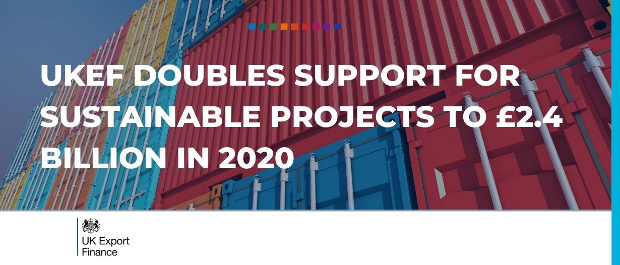UKEF doubles support for sustainable projects to £2.4 billion in 2020