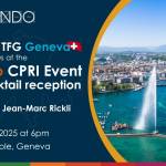 Credendo CPRI cocktail event at Hotel Metropole, Geneva with guest speaker Dr. Jean-Marc Rickli.