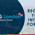 Trade Finance Global London Forum banner with cityscape background.