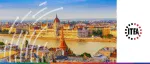 ITFA logo beside a daytime aerial view of the Hungarian Parliament Building along the Danube River in Budapest.