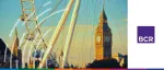 BCR logo beside a close-up daytime view of the London Eye