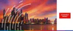 Vibrant sunset over the Dubai Marina skyline and waterfront for the Economist Impact 4th Annual Global Trade and Supply Chain Summit 2024.