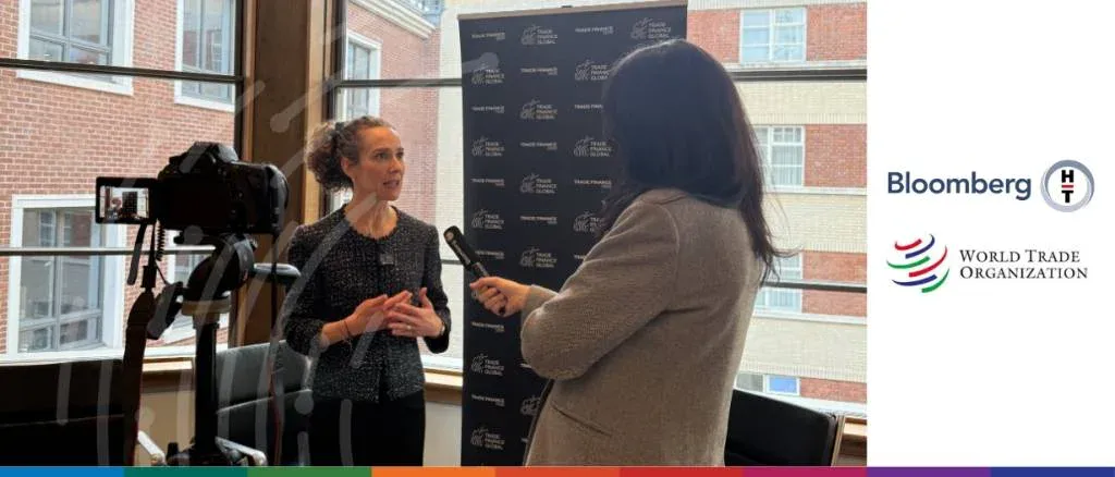 Emmanuelle Ganne of the WTO discussing how digital trade and AI can help overcome barriers for women in international markets.