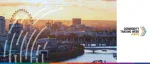 Sunset aerial view of the London skyline and the River Thames featuring the London Eye and Hungerford Bridge for Commodity Trading Week Europe 2024.