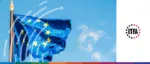 European flag with digital security overlay, highlighting defence and ESG investments.
