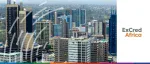 ExCred Africa event banner showcasing an aerial view of the urban skyline and skyscrapers in Nairobi.