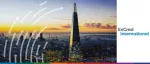 ExCred International event banner featuring the iconic Shard skyscraper at dawn overlooking the city of London.