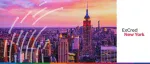 ExCred New York logo beside a sunset view of the Manhattan skyline featuring the Empire State Building.