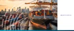Cargo ship and logistics operations at a busy port, highlighting how private credit in trade finance helps keep global trade moving