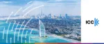 ICC logo beside a panoramic daytime view of the Dubai skyline, featuring the Burj Al Arab and Burj Khalifa.