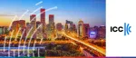 ICC logo beside a sunset view of the Beijing skyline featuring the CCTV Headquarters and modern skyscrapers.
