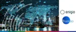A modern digital interface showing "Opening doors of opportunity along the Europe-China digital trade corridor" with Enigio and Trade Finance Global (TFG) branding.