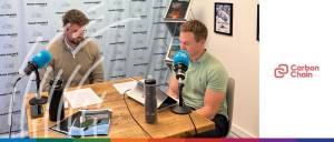 Charles Osborne of TFG and Adam Hearne, CEO of CarbonChain, recording a podcast on CBAM carbon reporting in 2026