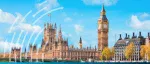The Palace of Westminster and Big Ben at dusk, representing the parliamentary debate on the Industry and Exports (Financial Assistance) Bill to nearly double the UKEF budget limit from £84 billion to £160 billion.