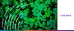 Collaborative trade finance network with green clovers and digital elements.