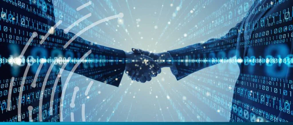 Plain Numbers and Visa partnership visual: A digital handshake symbolizing a commitment to financial health and accessible information for all customer segments in 2026.