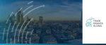Trade Finance Global logo beside a twilight aerial view of the London city skyline.