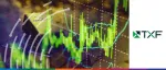 TXF logo next to stacked gold bars and a glowing green financial market graph, representing global commodity finance and trade.