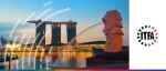 The Merlion statue and Marina Bay Sands hotel at sunset in Singapore, venue for the ITFA 51st Annual International Trade and Forfaiting Conference 2025.