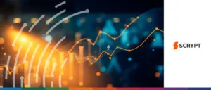 Digital trade finance analytics with AI and data charts.