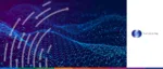Surecomp digital trade finance platform graphic featuring an abstract blue tech mesh, illustrating cloud-based solutions for banks and corporates.