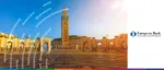 Hassan II Mosque with EBRD and TFG branding for a report on Moroccan trade finance, digitalization, and regional market transitions.