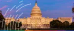 US Capitol building in Washington, D.C., highlighting the center of global trade negotiations, tariff legislation, and diplomatic efforts to stabilize international commerce.